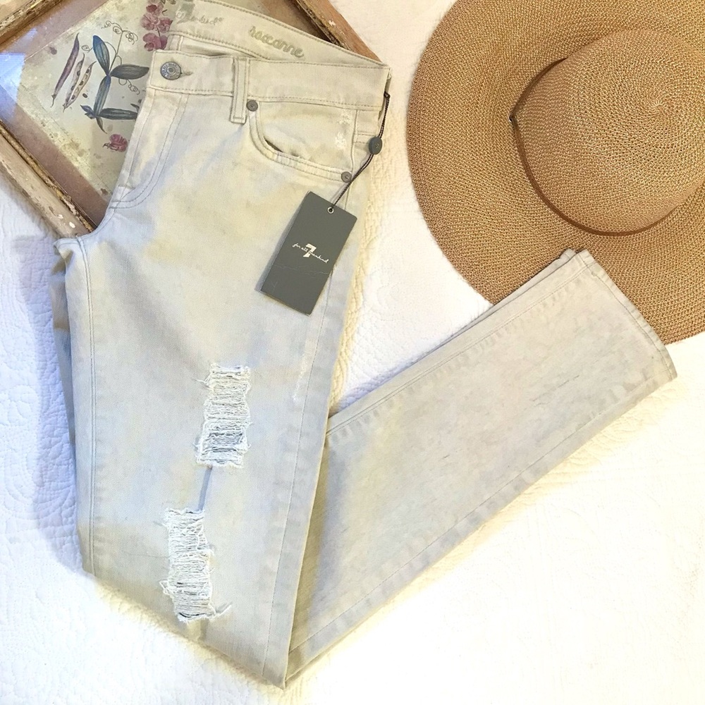 7 For All Mankind Light Wash Skinny Jeans